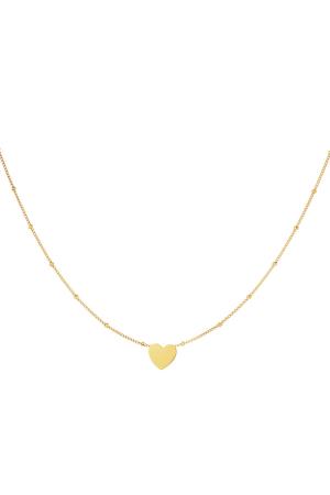 Collier Coeur Minimaliste Couleur Or Acier Inoxydable h5 