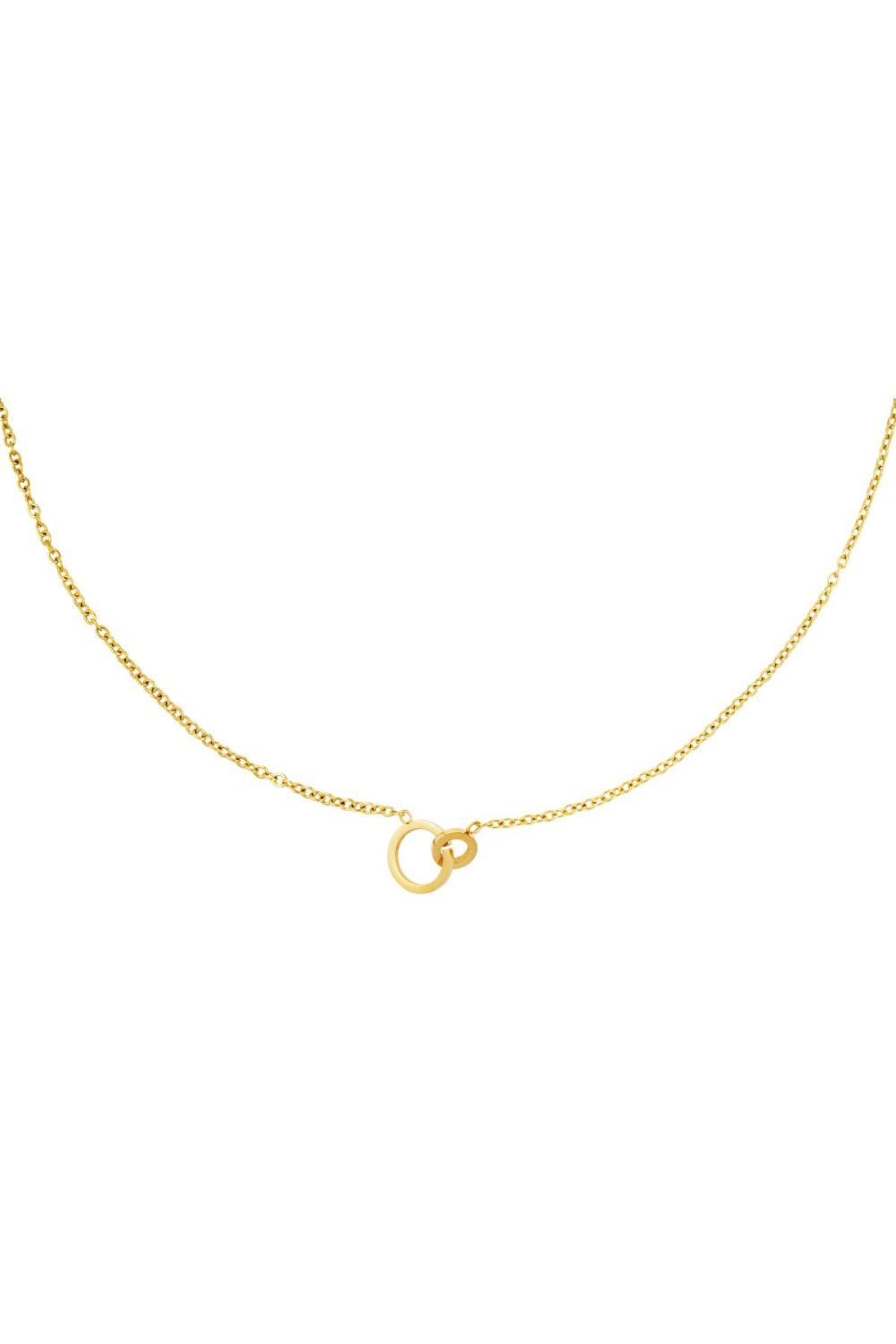 Colliers Cercles Connectés Couleur Or Acier Inoxydable 