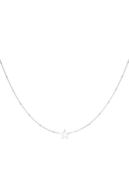 Collier minimaliste étoile ouverte Argenté Acier inoxydable