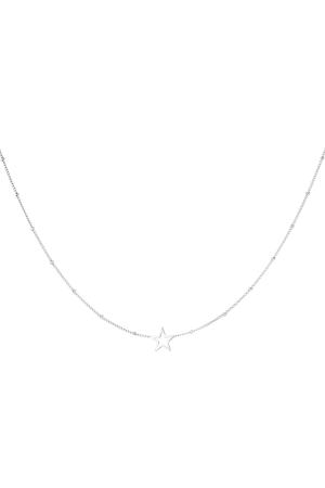 Collier Minimaliste Étoile Ouverte Argenté Acier Inoxydable h5