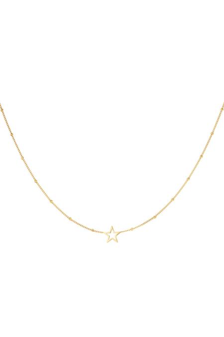 Collier Minimaliste Étoile Ouverte Argenté Acier Inoxydable