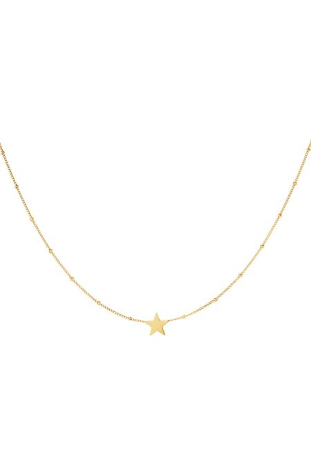 collier étoile en acier inoxydable couleur or