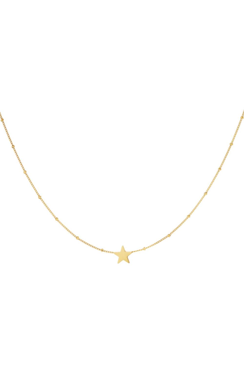 Collier Étoile En Acier Inoxydable Couleur Or