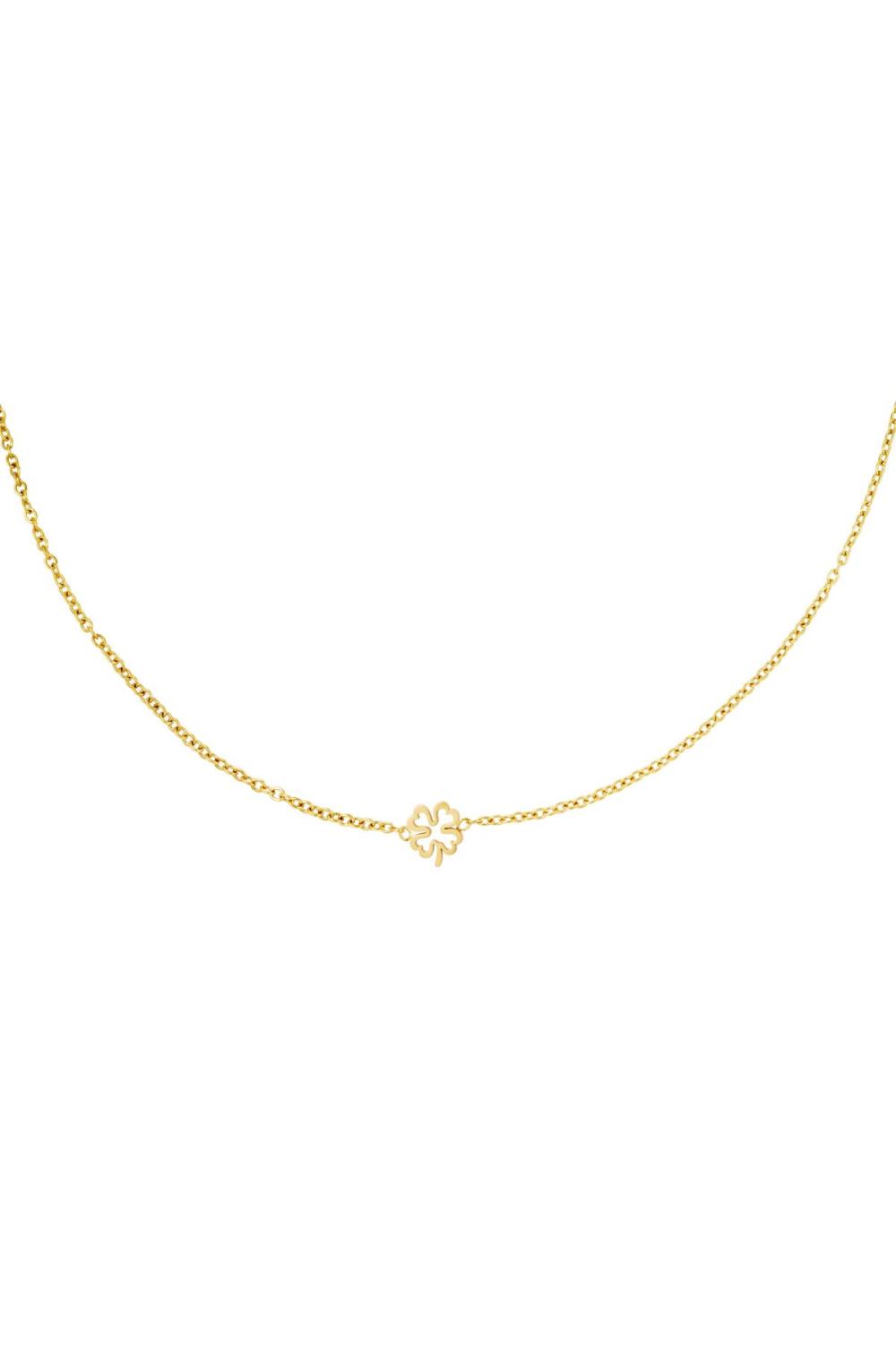 Collier Trèfle Ouvert Couleur Or Acier Inoxydable 