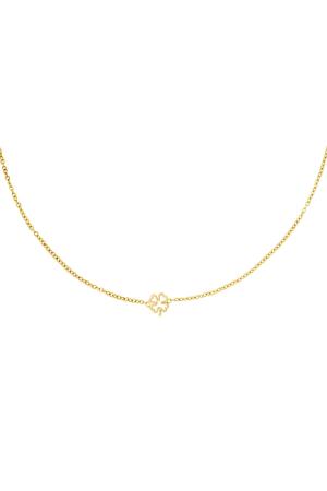 Collier Trèfle Ouvert Couleur Or Acier Inoxydable h5 
