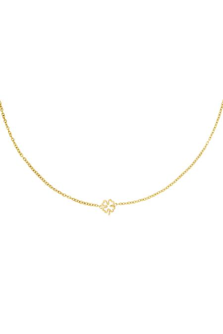 Collier Trèfle Ouvert Couleur Or Acier Inoxydable