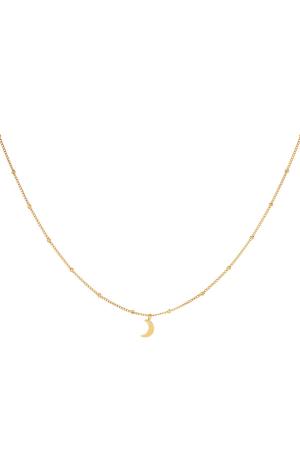 Collier En Acier Inoxydable Demi Lune Couleur Or h5 