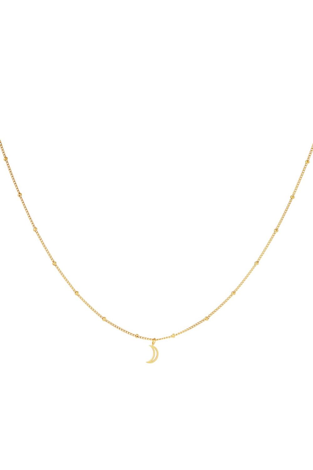 Collier Minimaliste Lune Ouverte Argenté Acier Inoxydable 