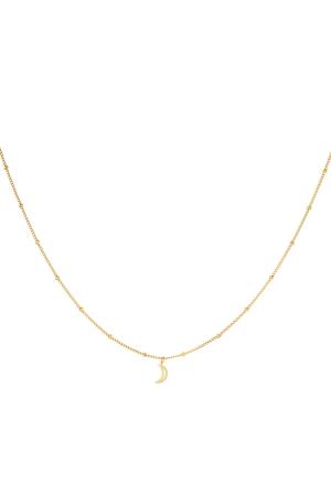 Collier Minimaliste Lune Ouverte Argenté Acier Inoxydable h5 