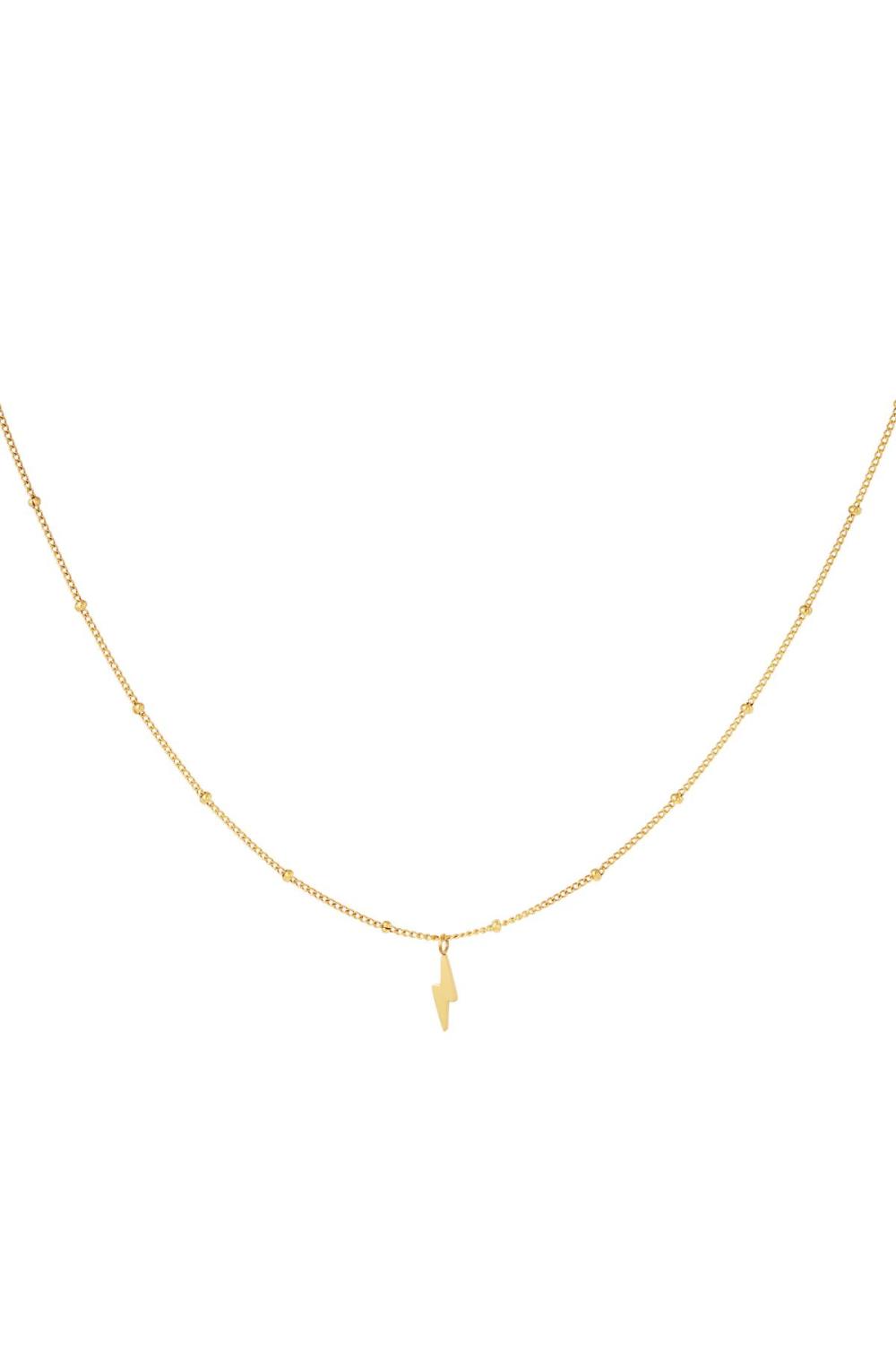 Collier Éclair Couleur Or Acier Inoxydable