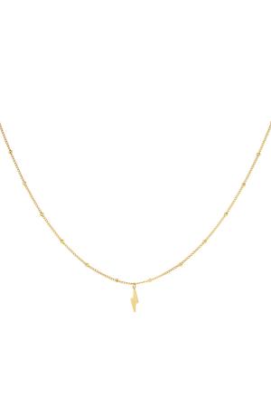 Collier Éclair Couleur Or Acier Inoxydable h5