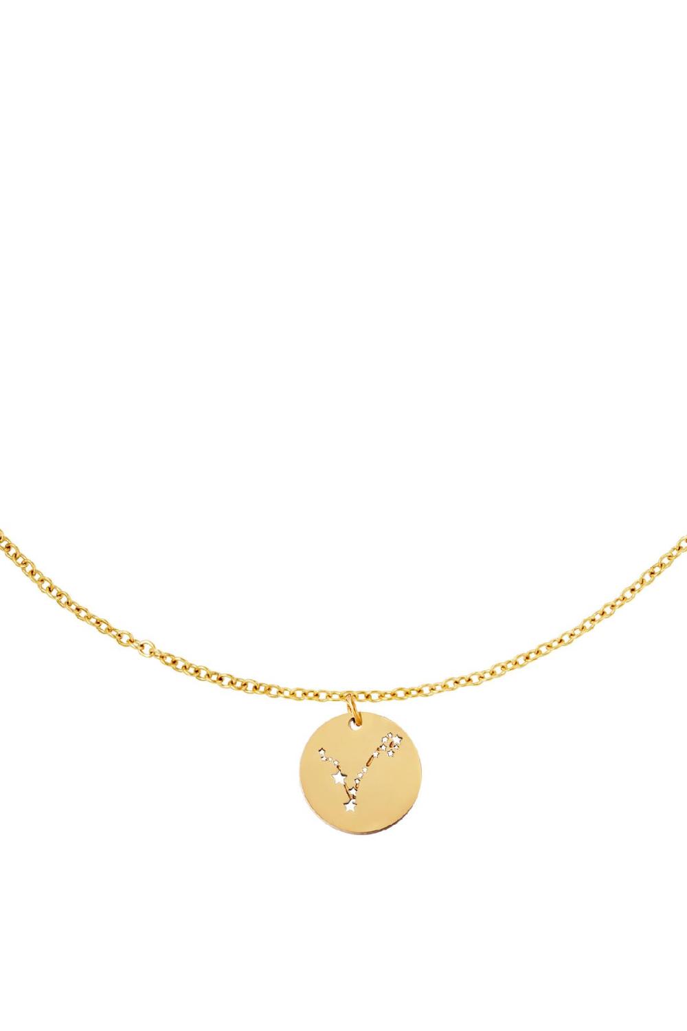 Collier Signe Du Zodiaque Bélier Couleur Or Acier Inoxydable Image2