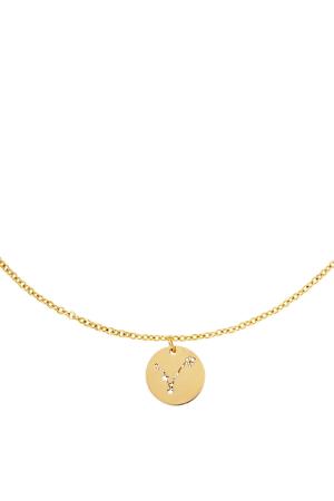 Collier Signe Du Zodiaque Bélier Couleur Or Acier Inoxydable h5 Image2