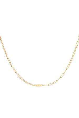 Collier En Acier Inoxydable Avec Double Chaîne Et Breloque Couleur Or h5