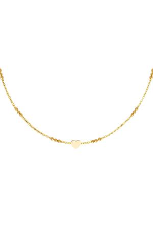 Collier Coeur En Acier Inoxydable Couleur Or h5 