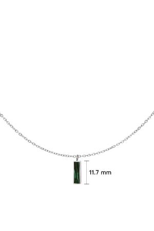 Collier À Breloques Vertes Argenté Acier Inoxydable h5 Image4