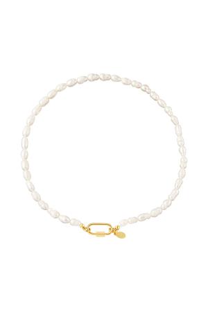 Collier De Perles Avec Fermeture Ovale Couleur Or h5 