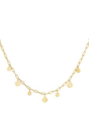 Collier Multiples Smileys Couleur Or Acier Inoxydable h5