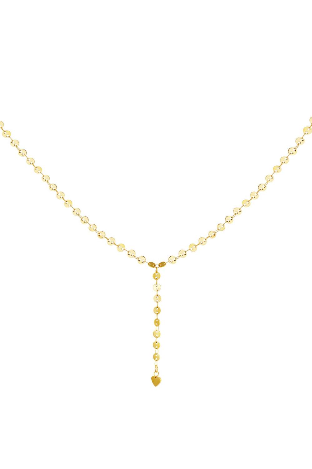 Collier Chaîne En Y En Acier Inoxydable Couleur Or 