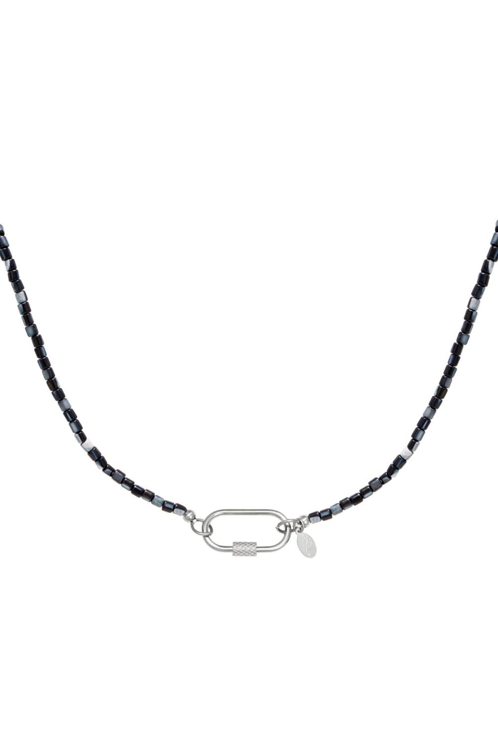 Collier Coloré Avec Fermoir Ovale Vert Acier Inoxydable