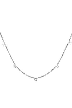 Necklace Amour Argenté Acier Inoxydable h5