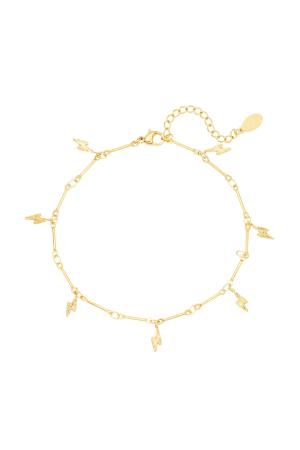 Bracelet De Cheville Avec Breloque Éclair Couleur Or Acier Inoxydable h5 