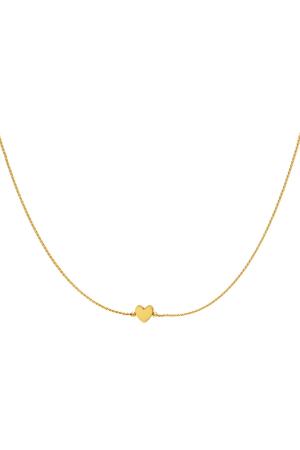 Collier Coeur Couleur Or Acier Inoxydable h5 