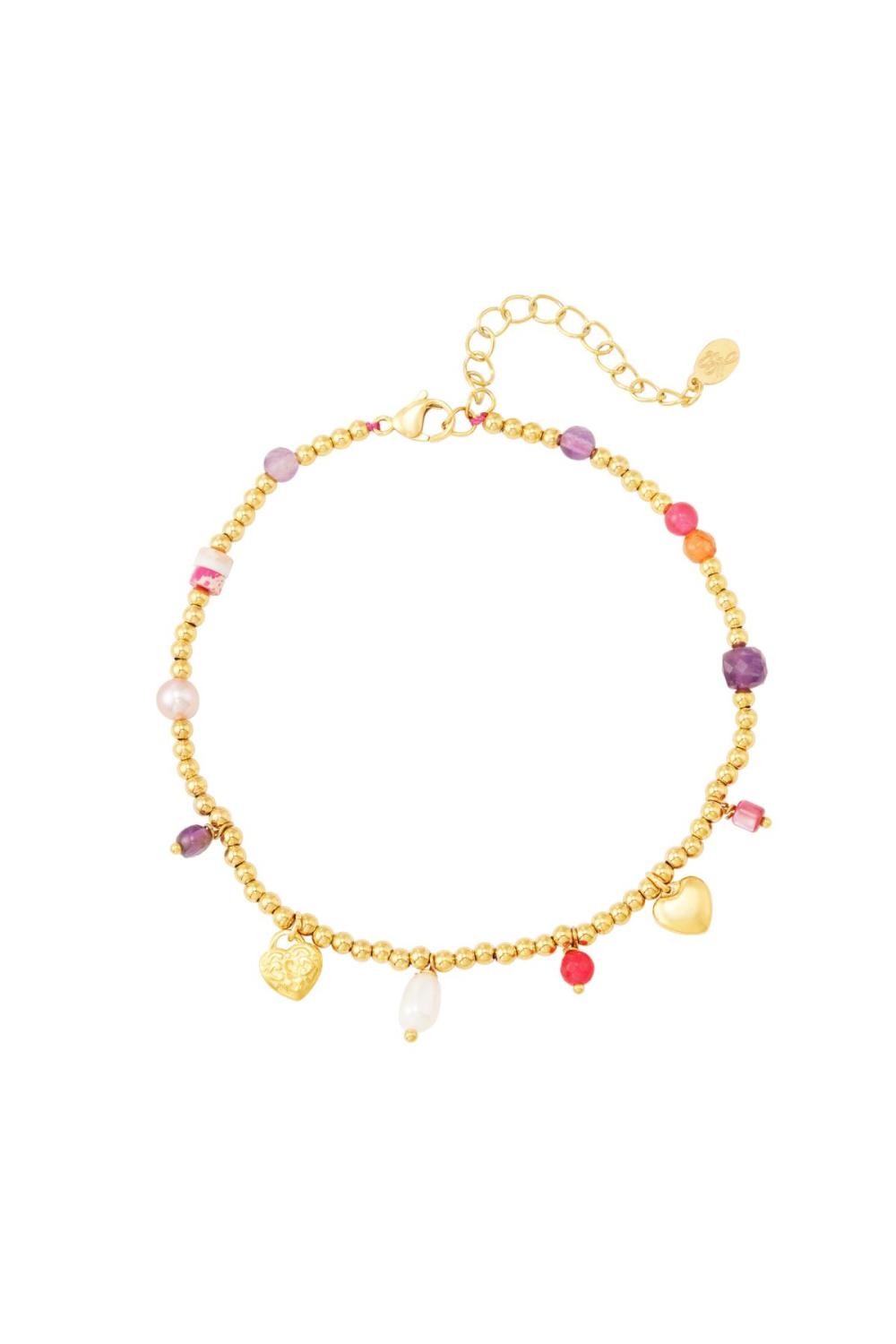 Perles De Cheville En Acier Inoxydable Couleur Or (Pack With Plastic Bag)
