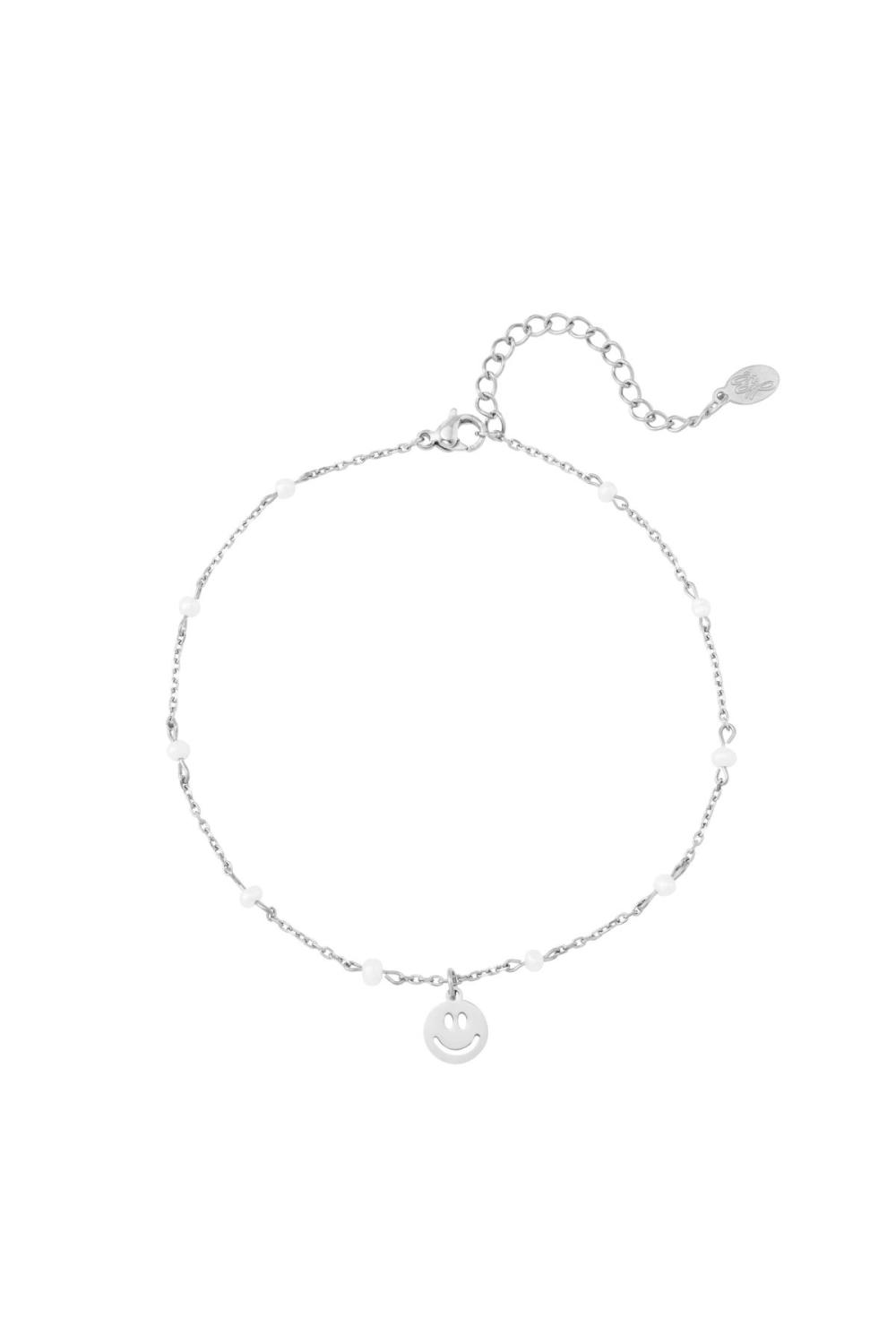 Smiley De Cheville Argenté Acier Inoxydable