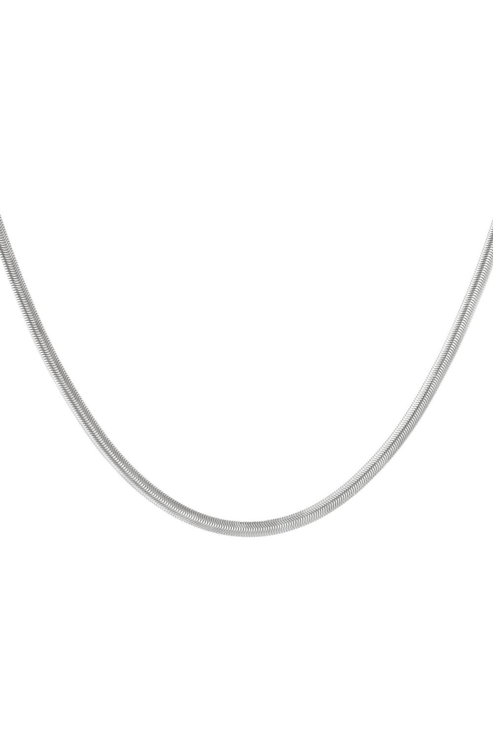Collier À Maillons Plats Couleur Or Acier Inoxydable 