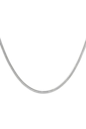 Collier À Maillons Plats Couleur Or Acier Inoxydable h5 