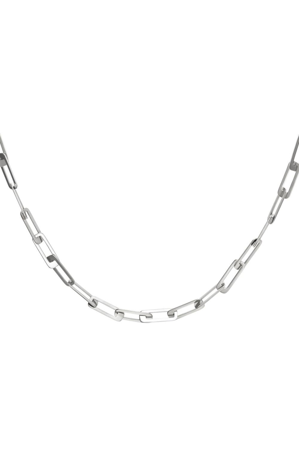 Collier Grosse Chaîne Argenté Acier Inoxydable