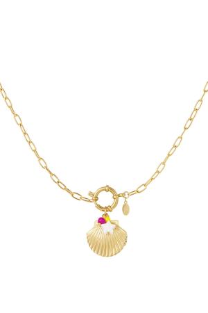 Collier Avec Médaillon Coquillage - Collection Plage Couleur Or Acier Inoxydable h5 