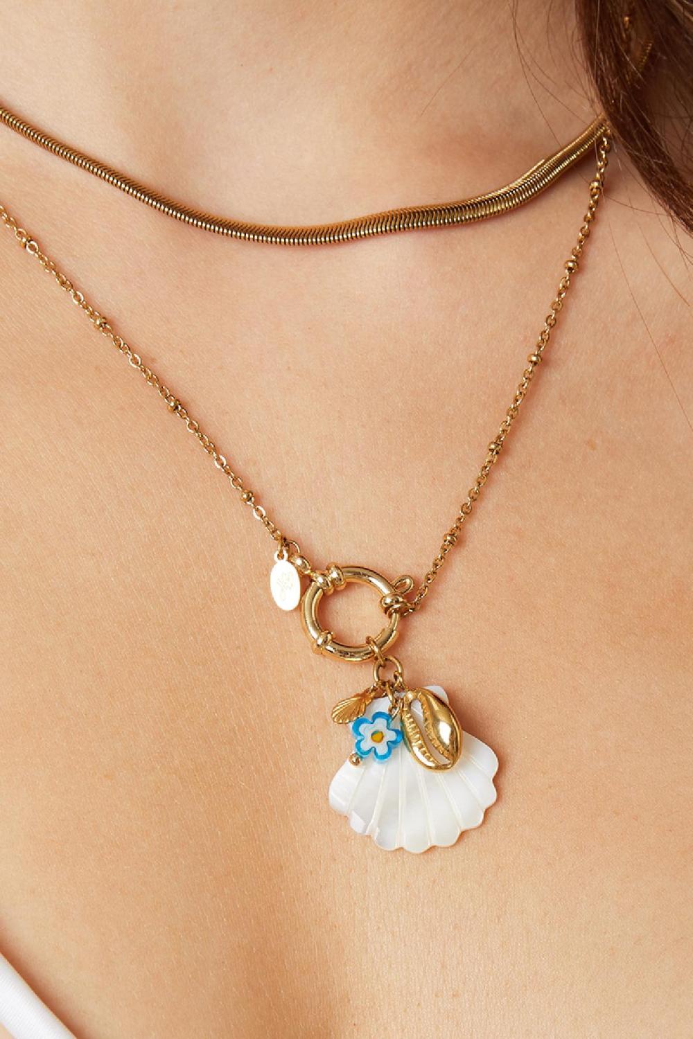 Collier Avec Breloque Coquillage - Collection Plage Argenté Acier Inoxydable h5Image4