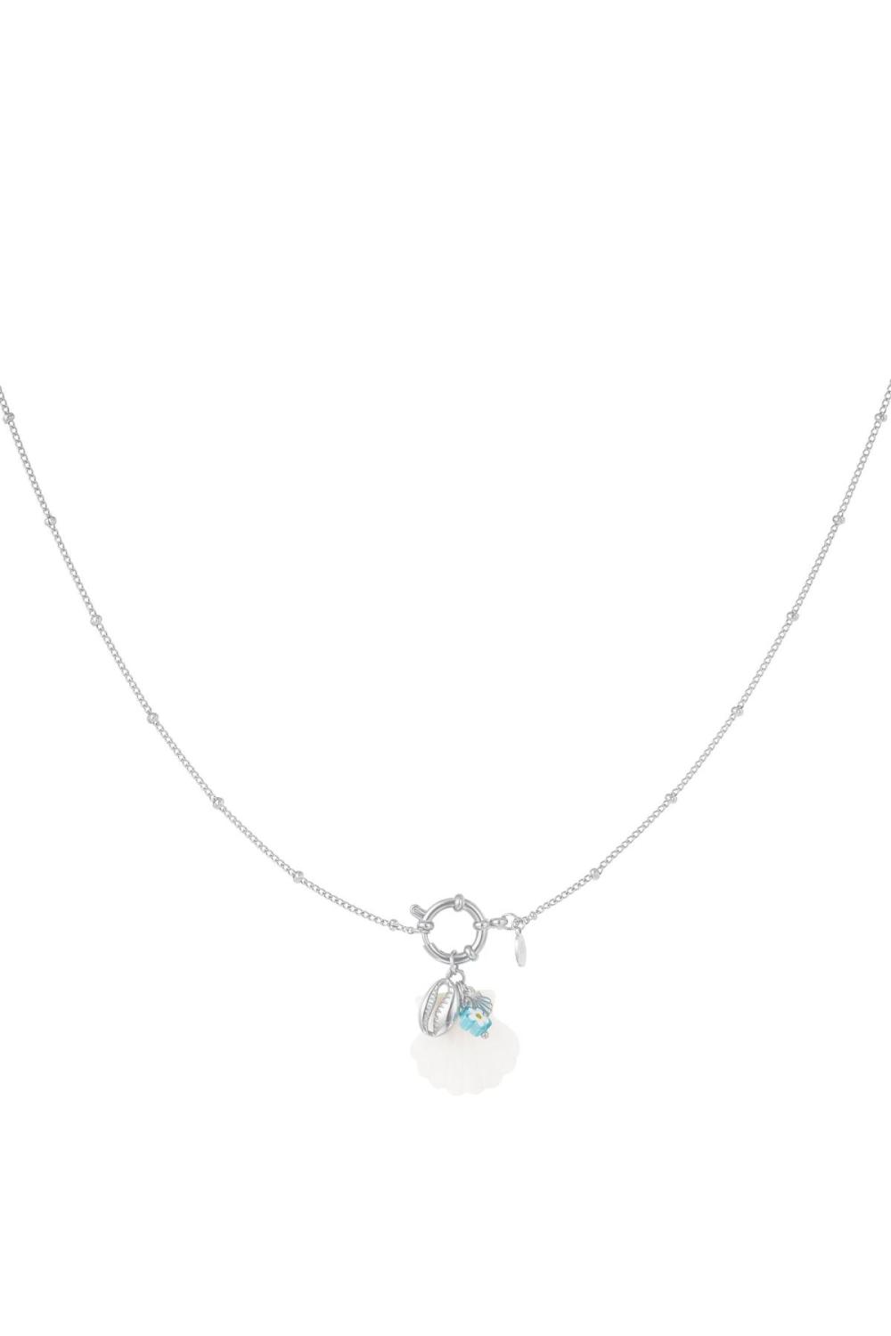 Collier Avec Breloque Coquillage - Collection Plage Argenté Acier Inoxydable