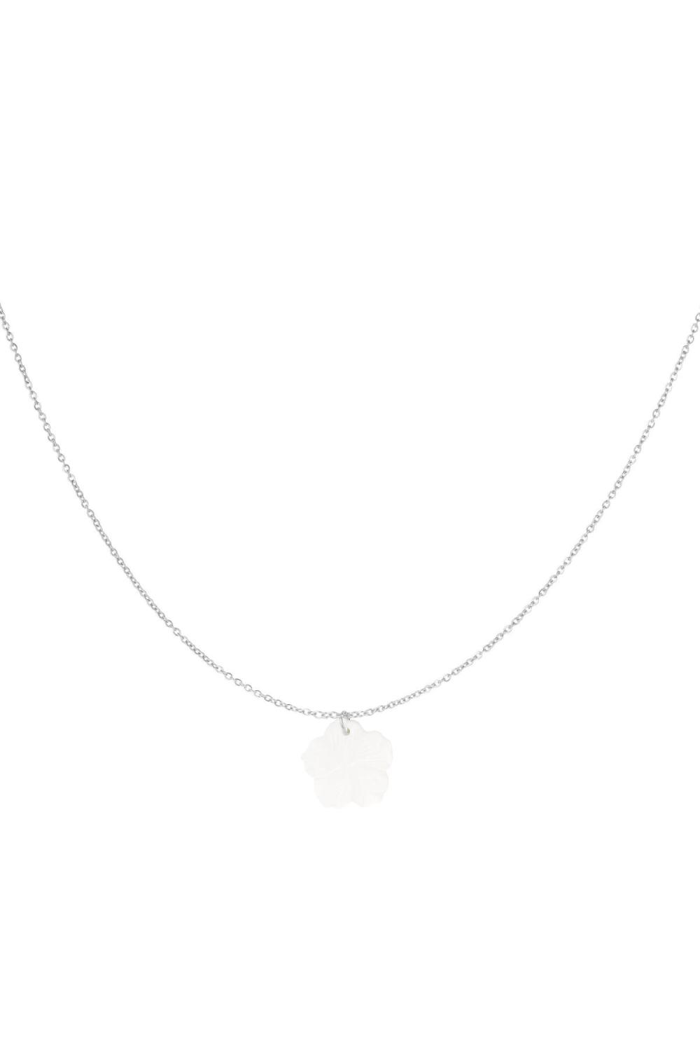 Collier Fleur Coquillage - Collection Plage Argenté Acier Inoxydable