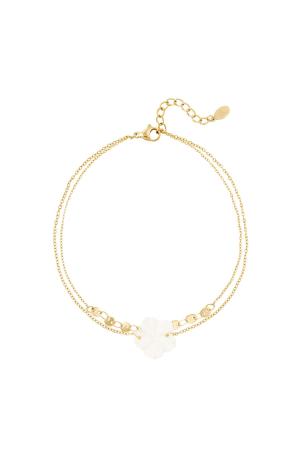 Bracelet De Cheville Fleur - Collection Plage Couleur Or Acier Inoxydable h5