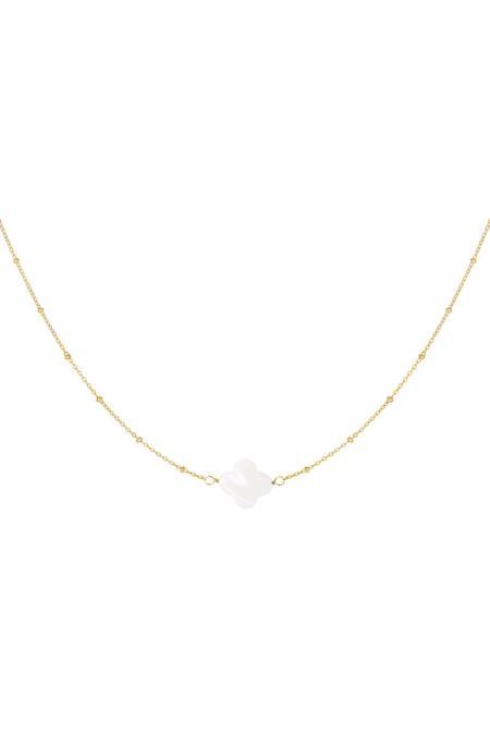 Collier coquillage trèfle Couleur or Acier inoxydable