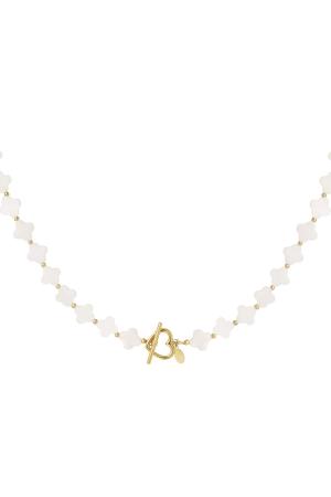 Collier Coquillages Trèfles Couleur Or Acier Inoxydable h5 