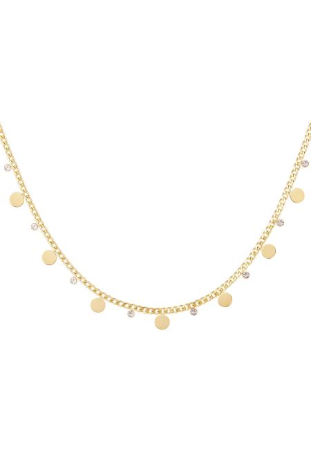 Collier Avec Cricels Et Strass Argenté Acier Inoxydable