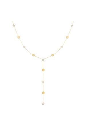 Sautoir Strass Couleur Or Acier Inoxydable h5 
