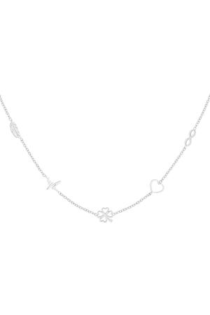 Collier Minimaliste Avec Breloques Argenté Acier Inoxydable h5 