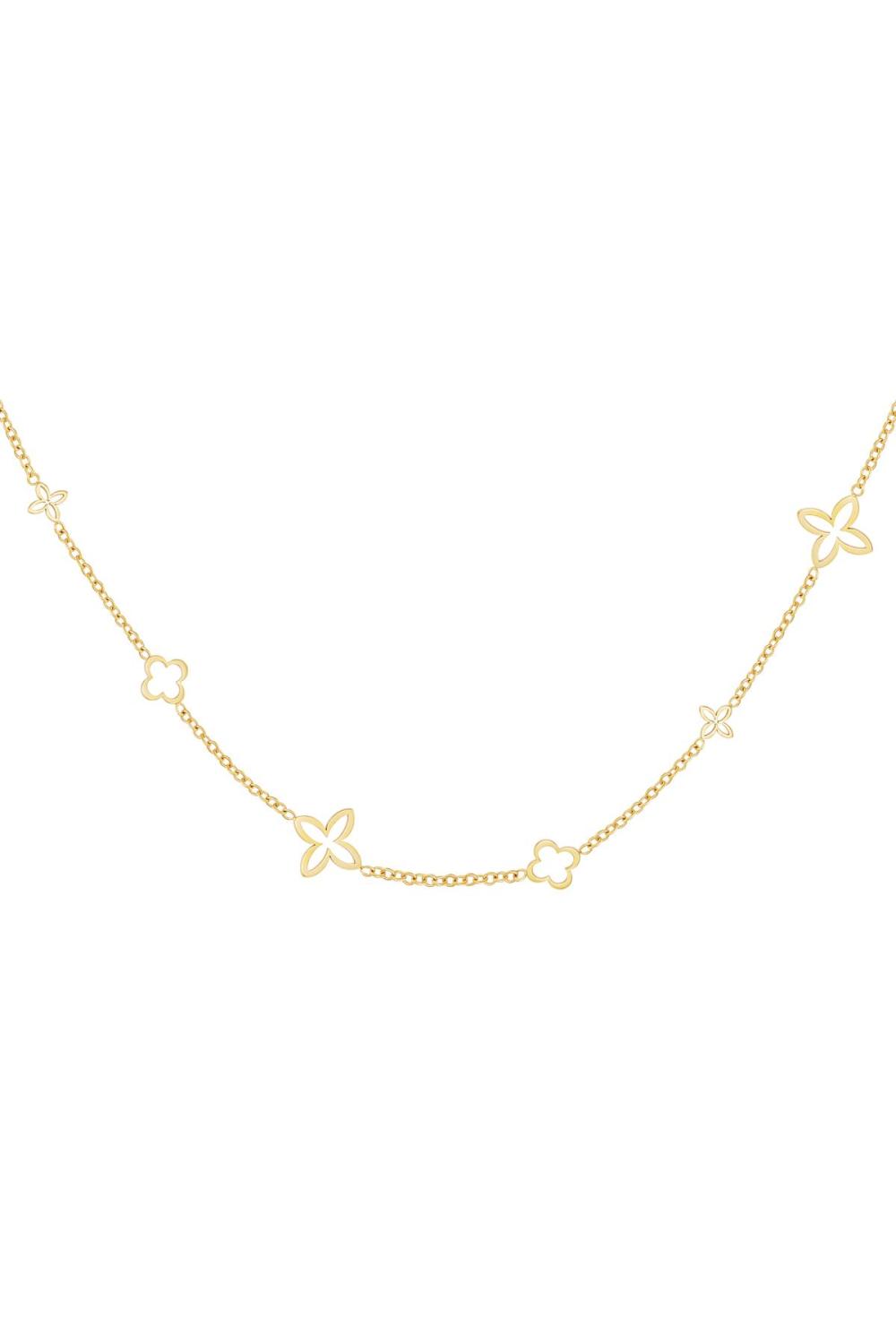Collier Breloque Minimaliste Trèfles Couleur Or Acier Inoxydable 