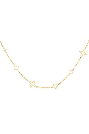 Collier Breloque Minimaliste Trèfles Couleur Or Acier Inoxydable h5 