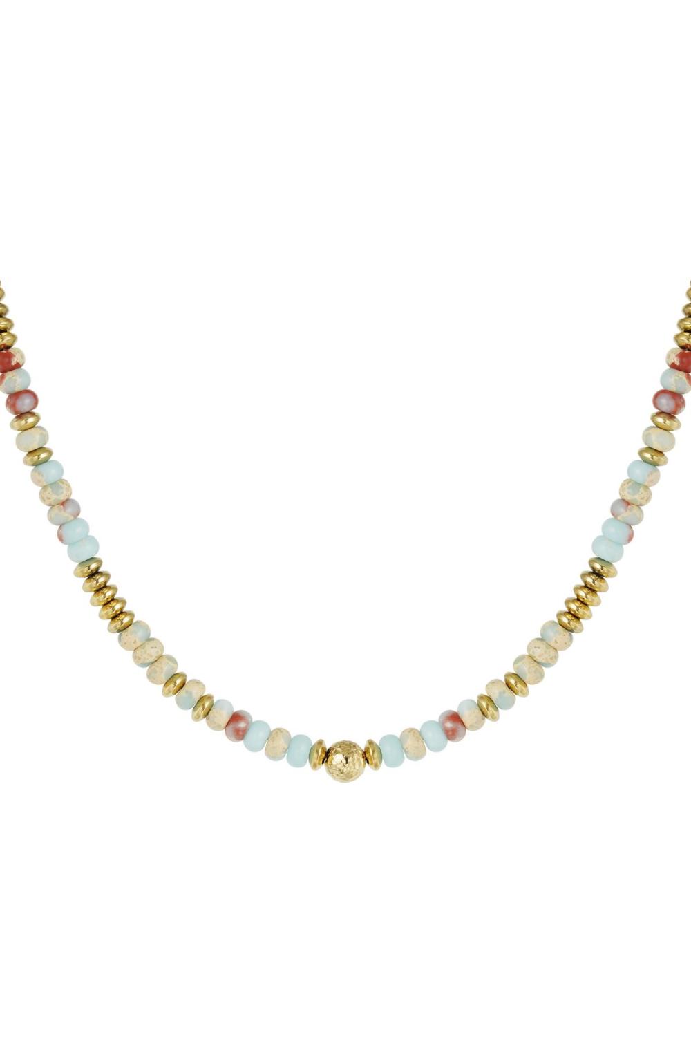 Collier Avec Perles De Pierres Multicolores - Collection Pierres Naturelles Multicouleur Stone 