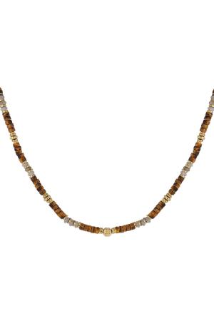 Collier Avec Petites Pierres Colorées Vert & Couleur Or Stone h5 