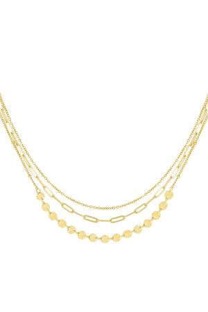 Collier 3 Couches Couleur Or Acier Inoxydable h5 