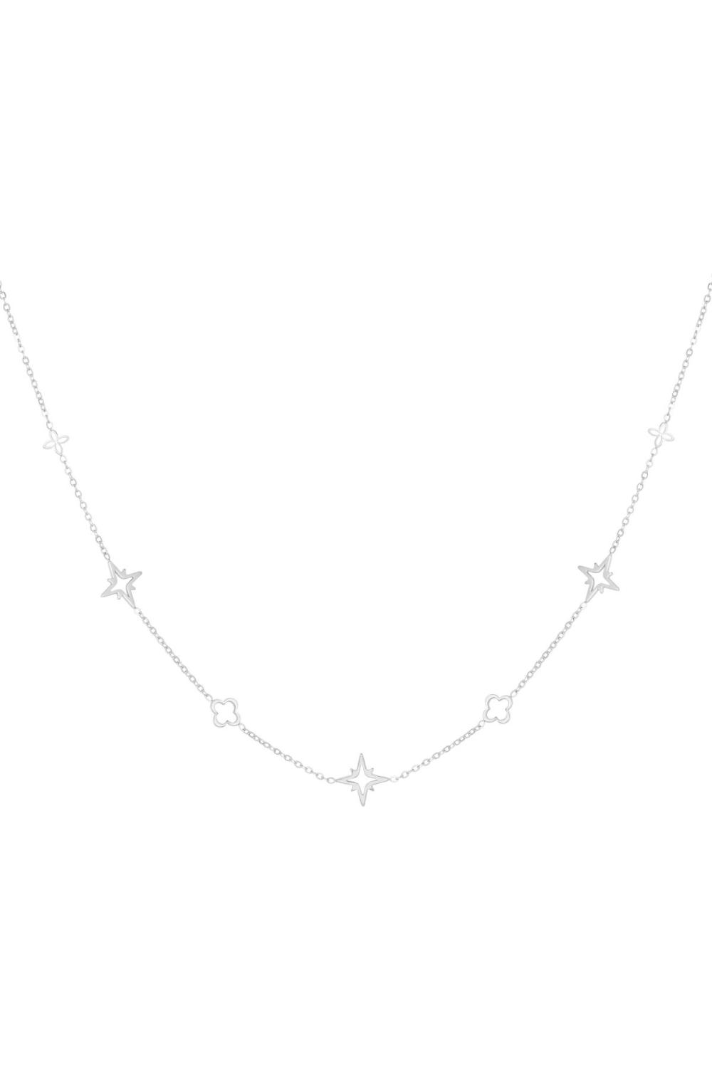 Collier Avec Breloques Argenté Acier Inoxydable