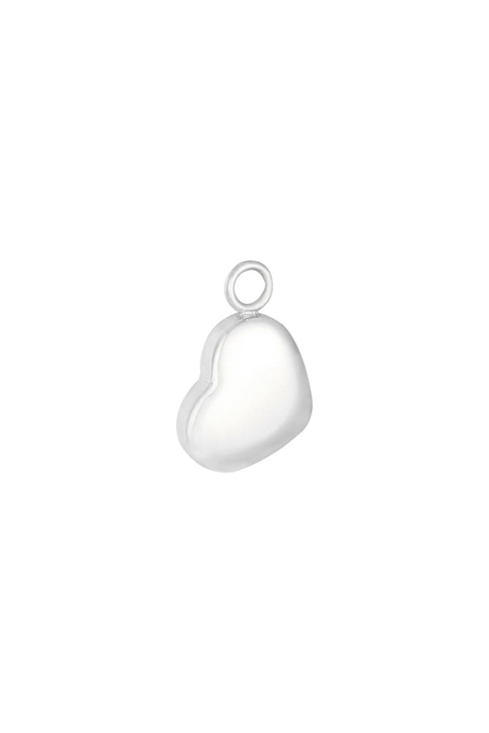 Charm Heart Argenté Acier Inoxydable 