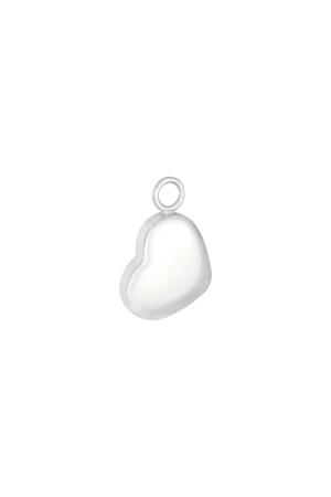 Charm Heart Argenté Acier Inoxydable h5 